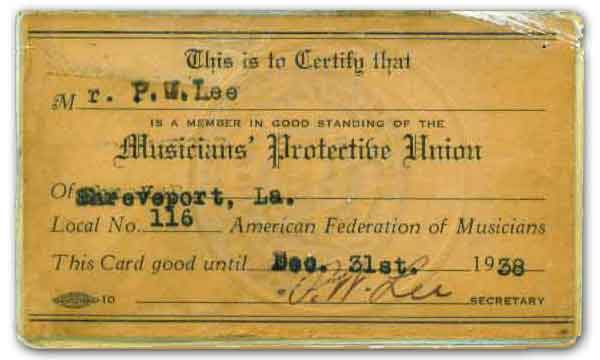 union card from 1938